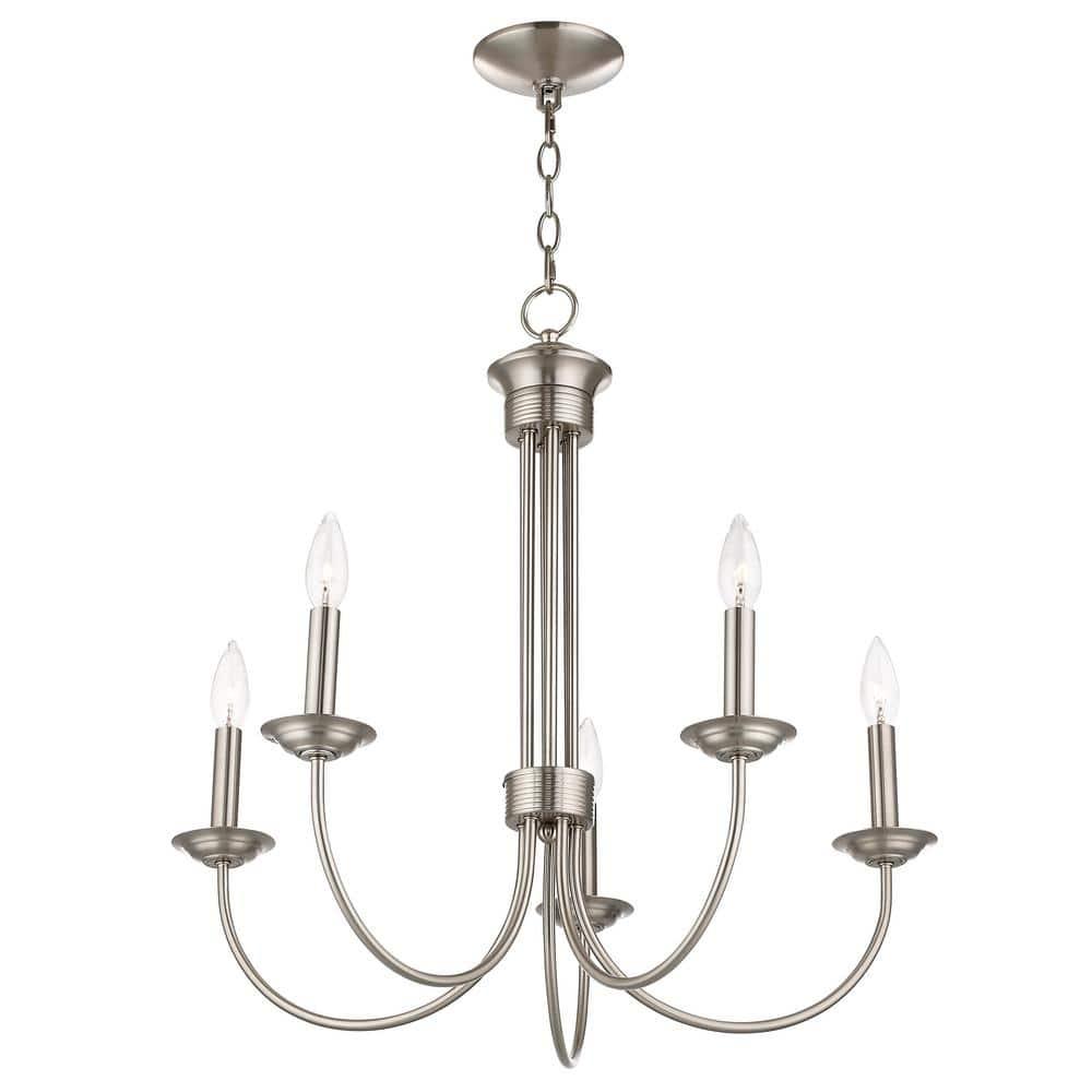 Livex Lighting Estate 5 - Light Chandelier in  Brushed Nickel