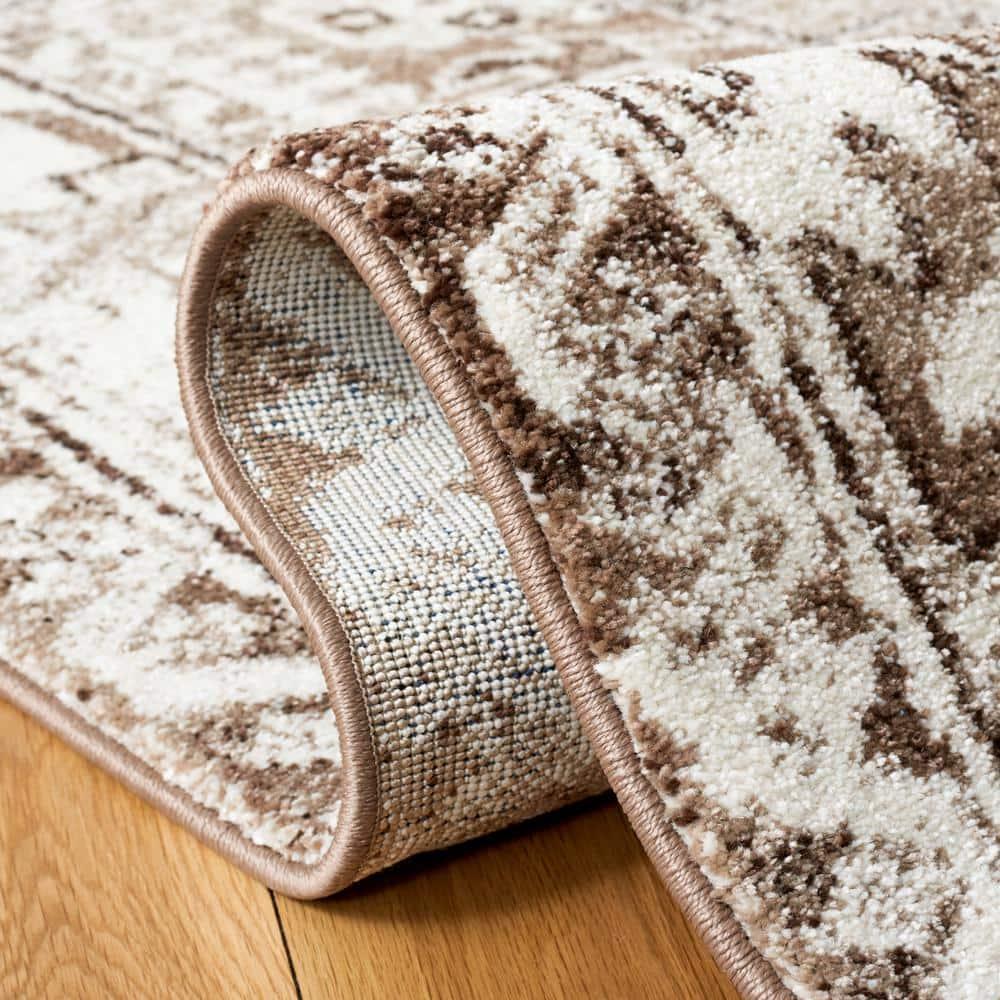 Vintage Hamadan VTH211 Power Loomed Area Rug - Brown/Ivory - 8'x10' - Safavieh.