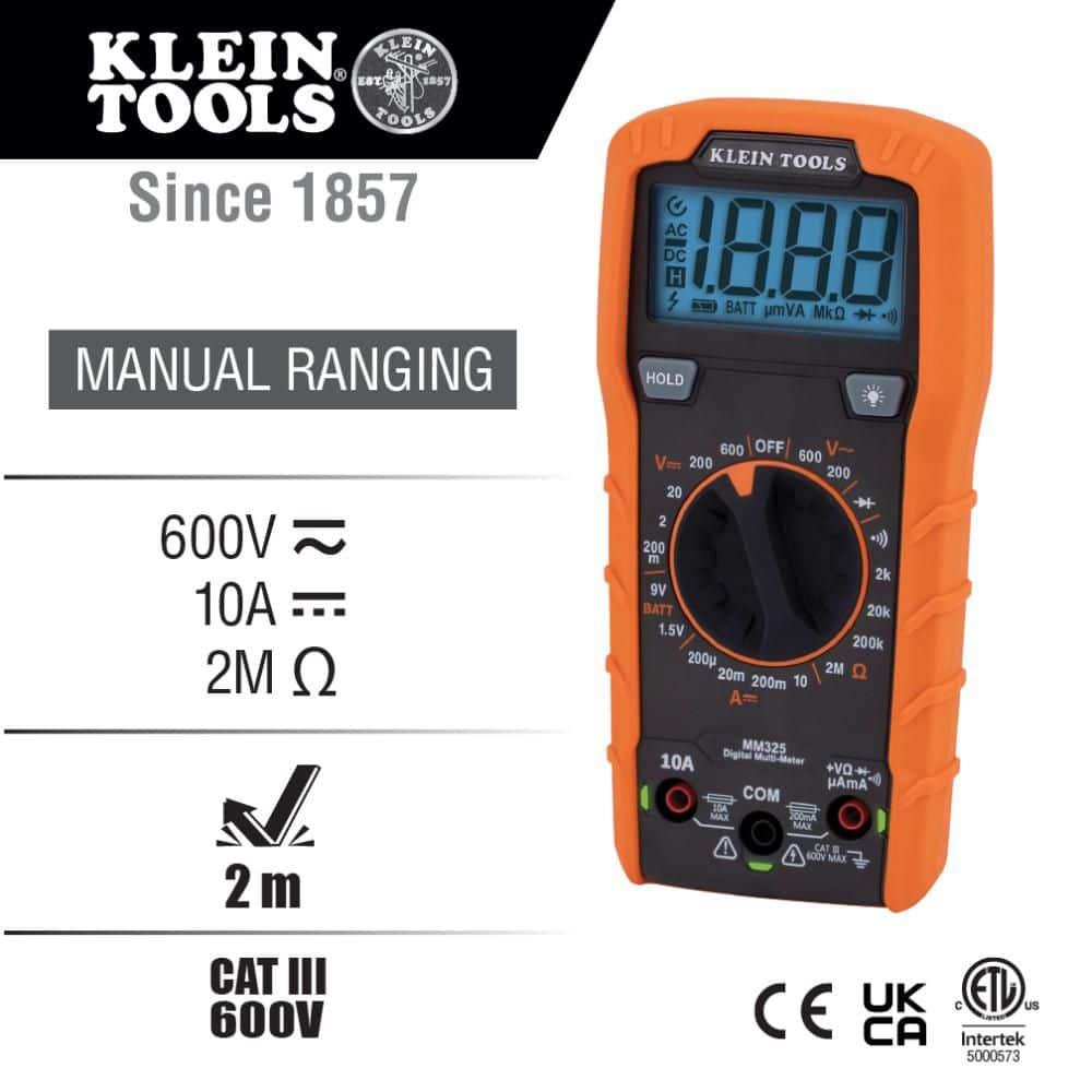 Klein Tools MM325 600V Manual-Ranging Digital Multimeter