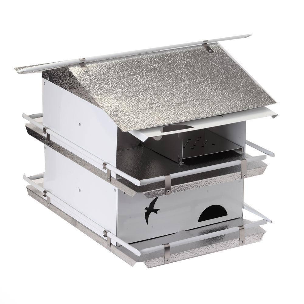 Birds Choice 20" Silver Purple Martin House Watersedge Suites: Aluminum, Weather-Resistant, Pole Mount