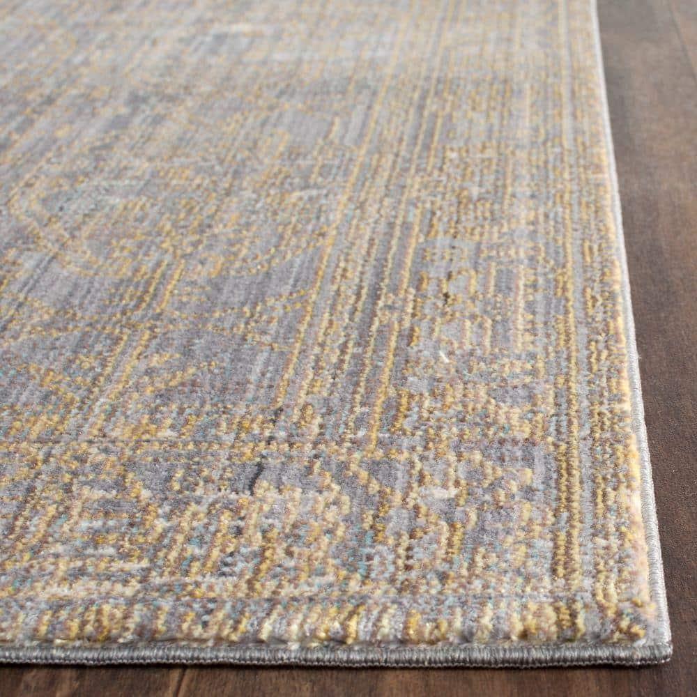 SAFAVIEH Valencia Julian Overdyed Polyester Area Rug, Grey/Gold, 3' x 5'
