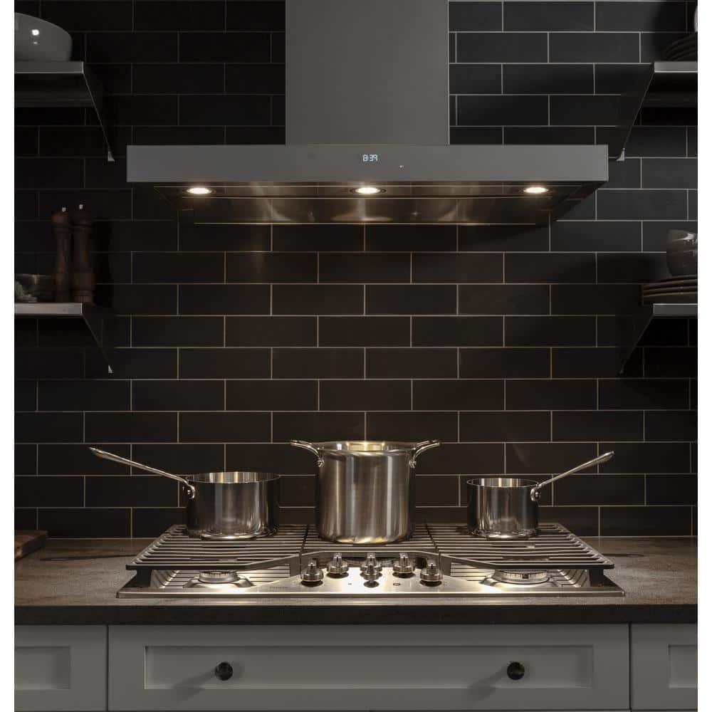 36" GE Profile Smart Appliances 610 CFM Convertible Wall Mount Range Hood with Night Light Wi-Fi Remote Control Included