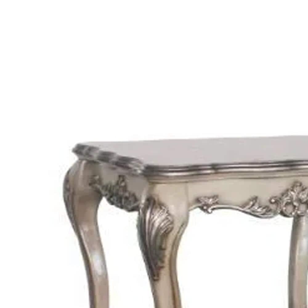 28" Dresden Coffee Table Vintage Bone White - Acme Furniture: Claw Feet, Carved Details