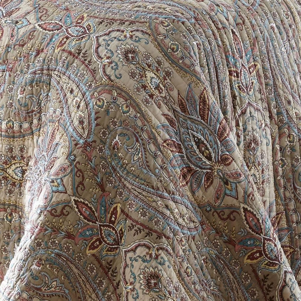 Kasey Paisley Quilt Set - Full/Queen Quilt and Two Standard Shams Brown - Levtex Home