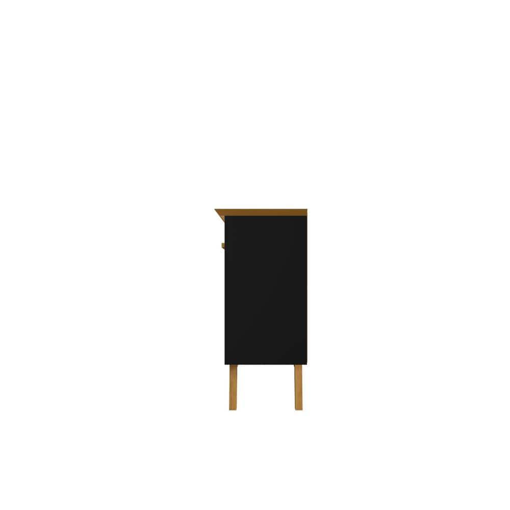 62.99" Yonkers Sideboard Black/Cinnamon - Manhattan Comfort: Mid-Century Buffet Storage Cabinet