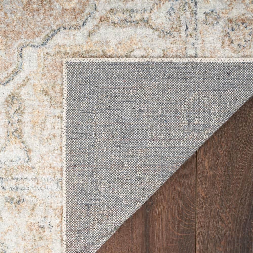 Nourison Astra Machine Washable Vintage Medallion Indoor Rug Beige 6'7" x 9'