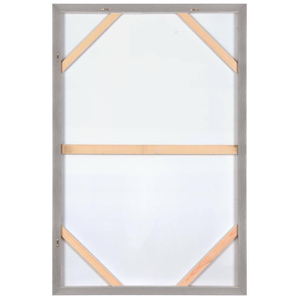 "Silver Mist I" Crystallus Epoxy Coated Wrapped Framed Glossy Canvas Wall Art with Heavy Acrylic Crystal Shards Embellishments