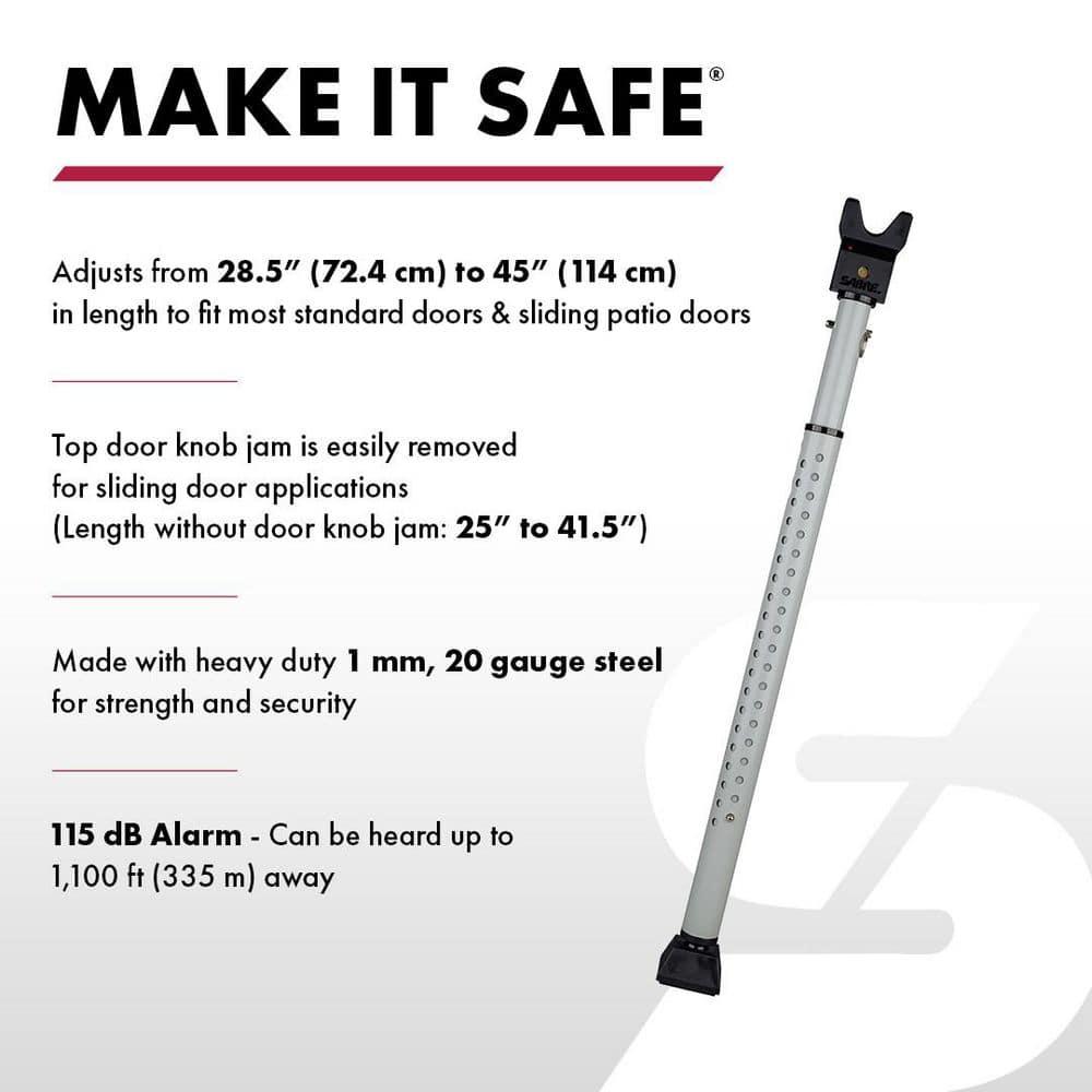 Door Security Bar with Built in Alarm