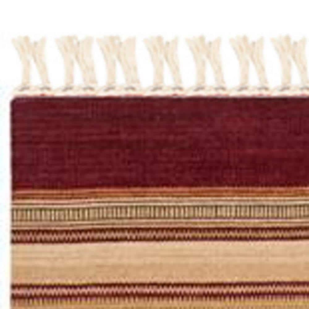 Striped Kilim STK313 Hand Woven Indoor Runner Rug - Red - 2'3"x8' - Safavieh