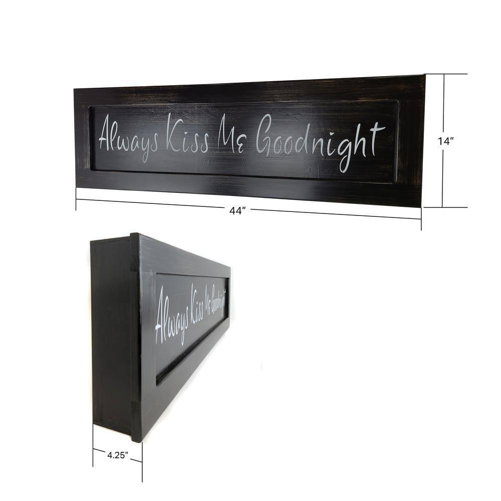 American Furniture Classics Model KISSMEOTBB Always Kiss Me Goodnight Over the Bed Wall Décor with Hidden, Locking Gun Compartment