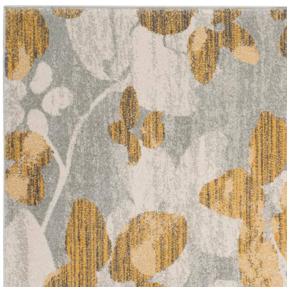 Evoke EVK236 Power Loomed Area Rug - Grey/Gold - 6'7"x6'7" - Safavieh.