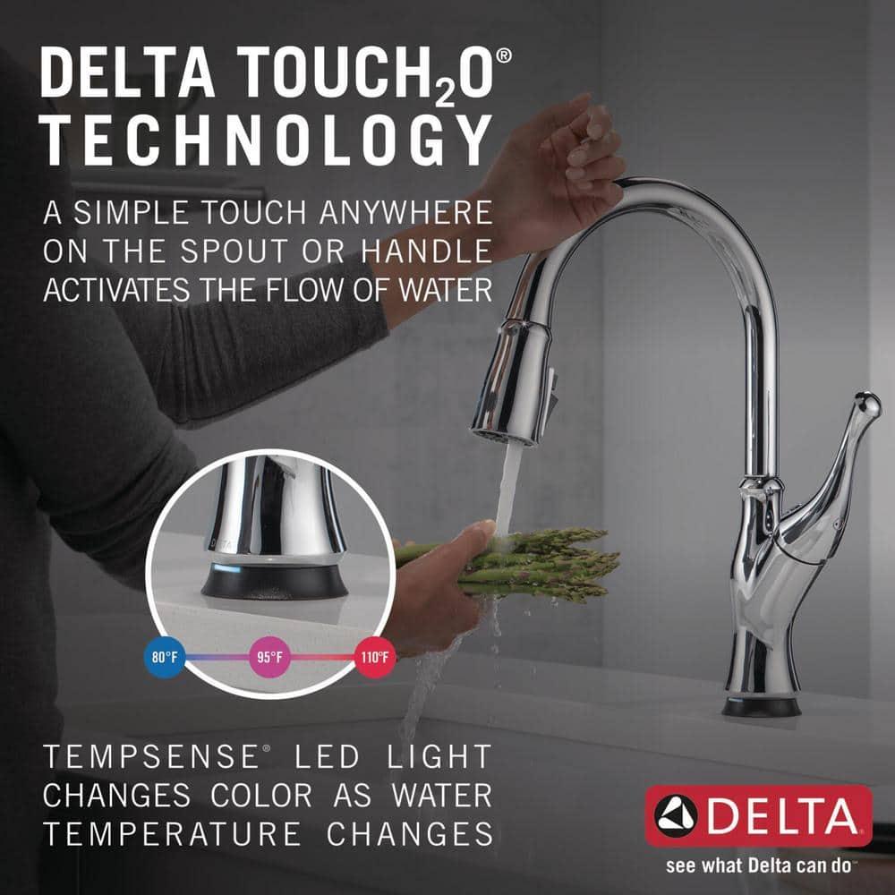 Chrome Touch Kitchen Faucet with Pull-out Spray