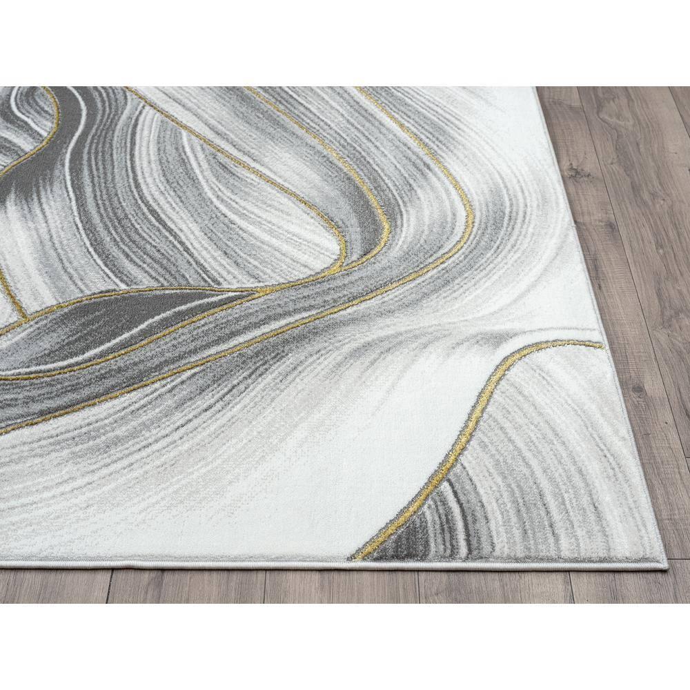 Abani Luna Collection Area Rug Mid Century Modern Bedroom Living Room Decor Floor Rug 6 x 9 Grey