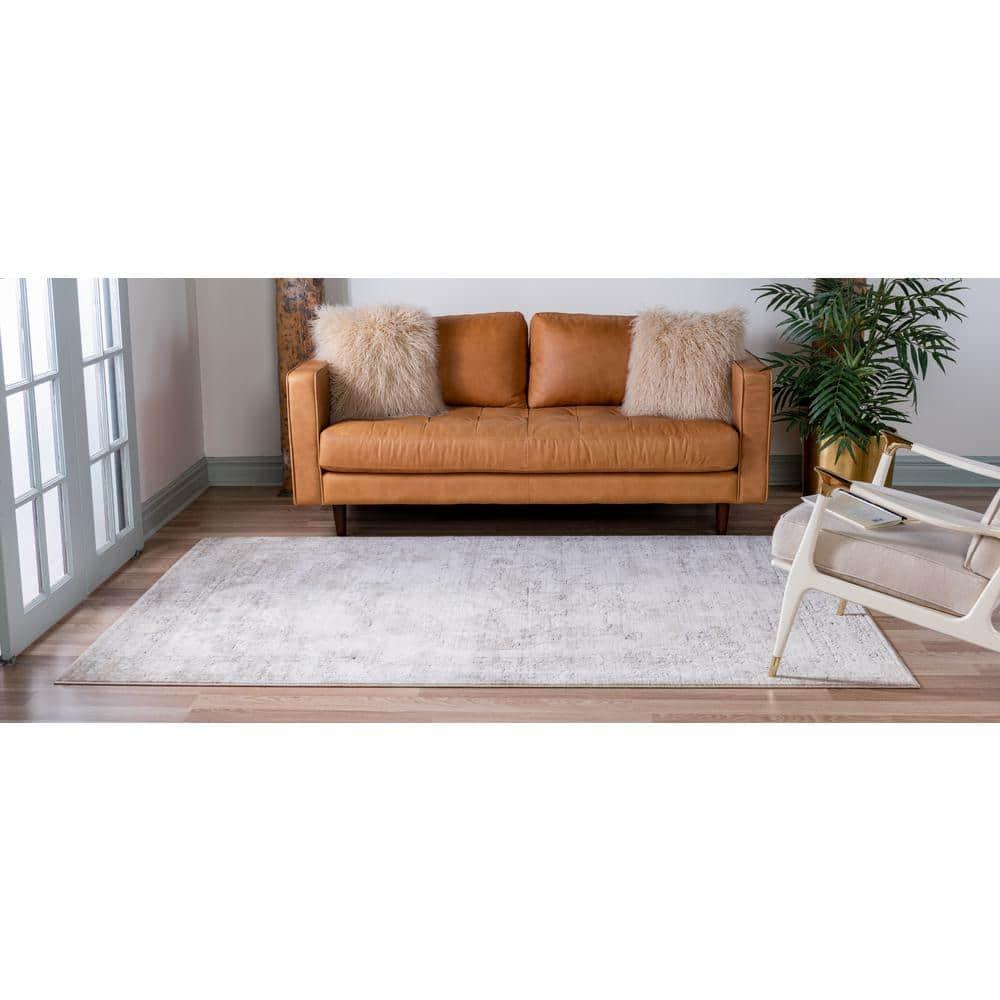 Cozy Haven Geometric Gray & Ivory 8' x 10' Synthetic Rug