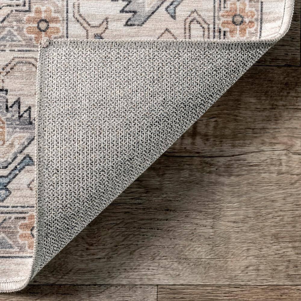 Nuloom Darby Medallion 2x3 Spill Proof Machine Washable Accent Indoor Area Rug for Living Room Bedroom Dining Room Entryway, Beige/Ivory