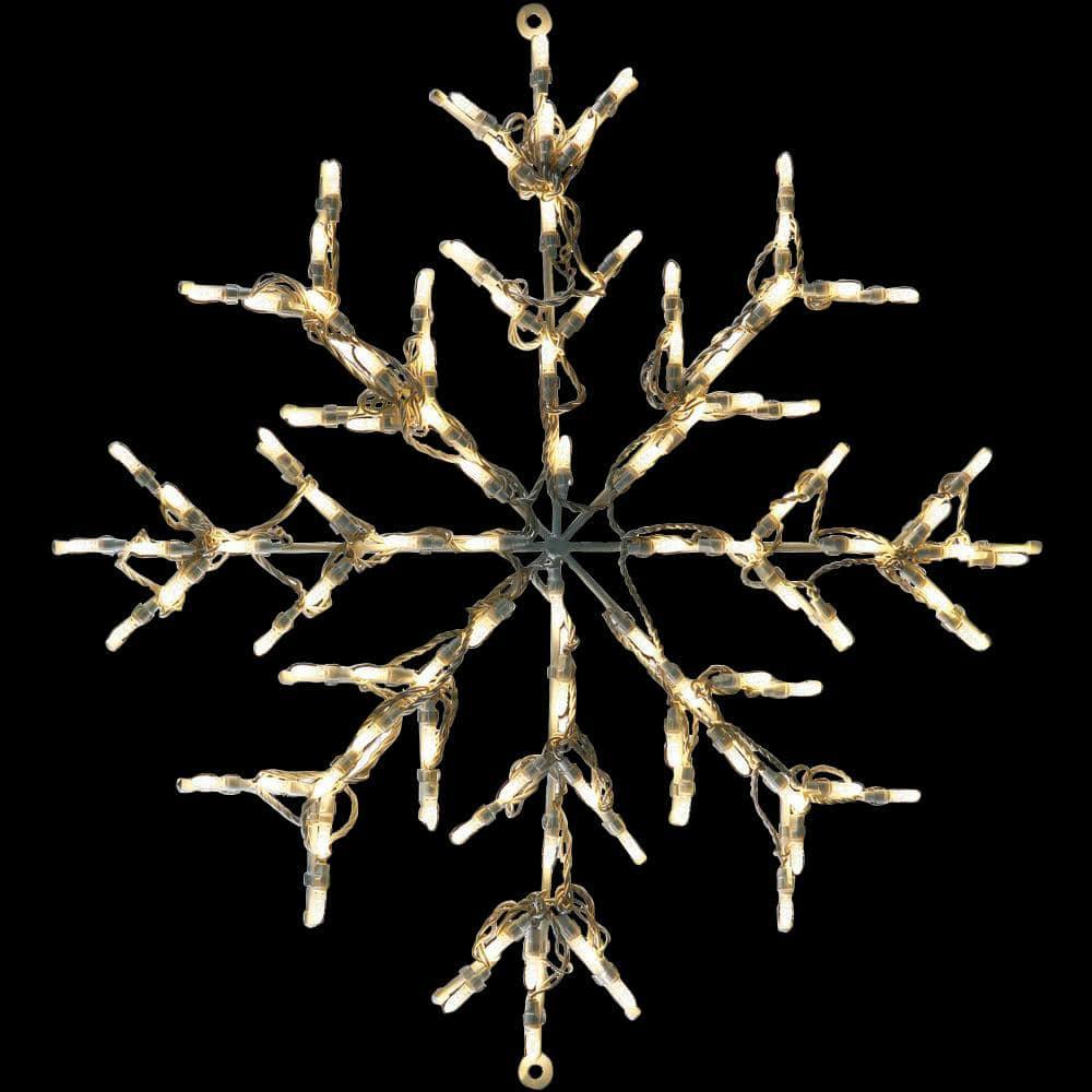 Fraser Hill Farm 30” LED Snowflake Light Decoration in Warm White for Indoor & Outdoor, FFCHLED030-STR0-WT