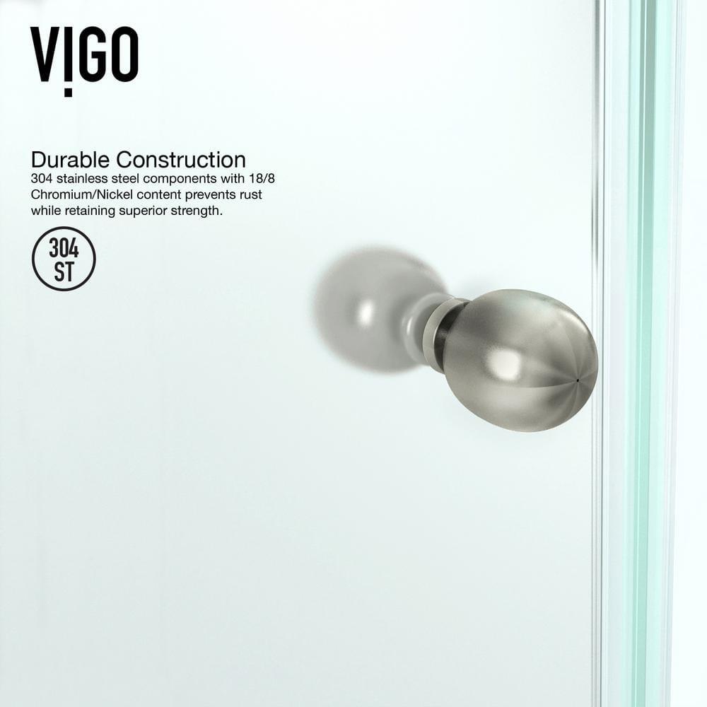 VIGO Verona 38" W x 38" D x 77" H Hinged Frameless Shower Enclosure with 3/8  Clear Glass&Base VG6061CHCL38WS