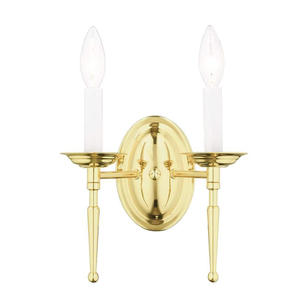 Livex Lighting Williamsburgh 2 - Light Wall Light in  Polished Brass