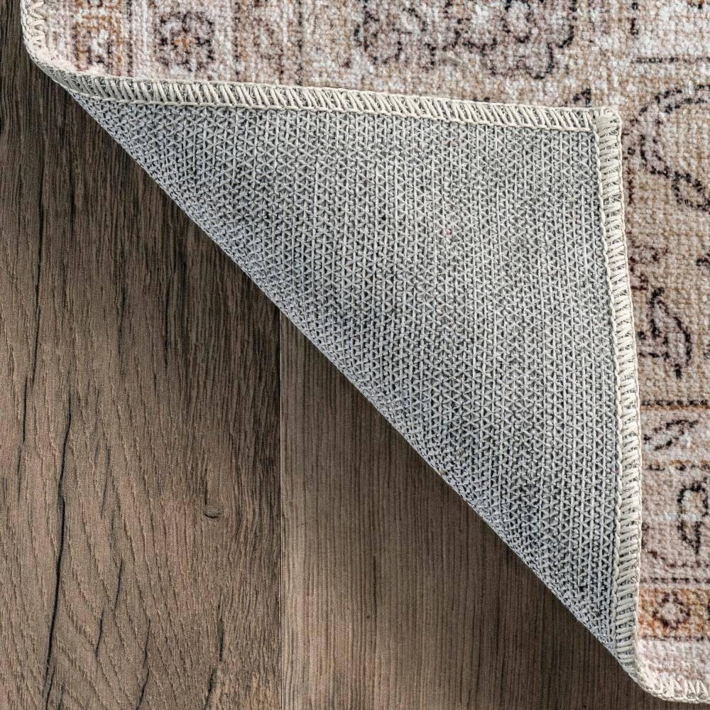 Nuloom Deadra Medallion 6 Round Machine Washable Indoor Area Rug for Living Room Bedroom Dining Room Kitchen, Beige/Ivory