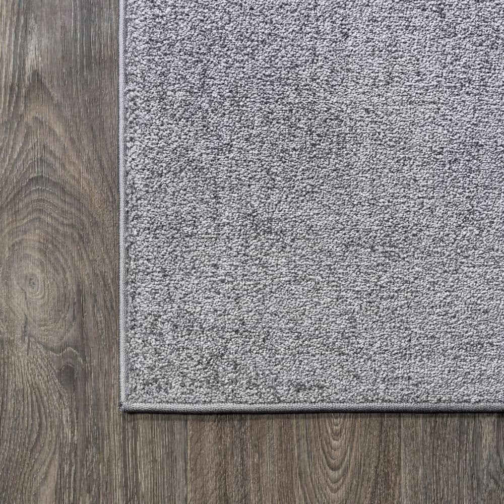 3'x5'Oval  Haze Solid Low-Pile, Gray - JONATHAN Y