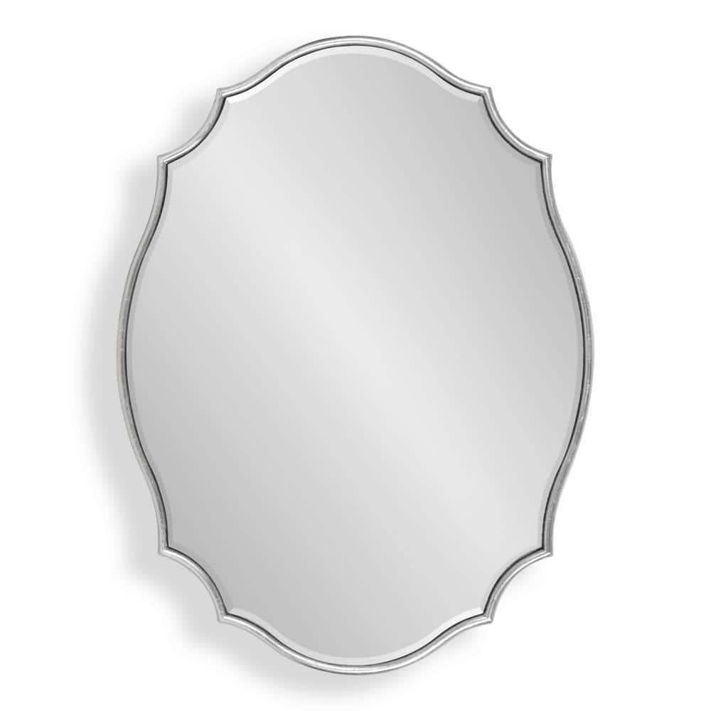 Leanna 18x24 Silver Scalloped Oval Wall Mirror