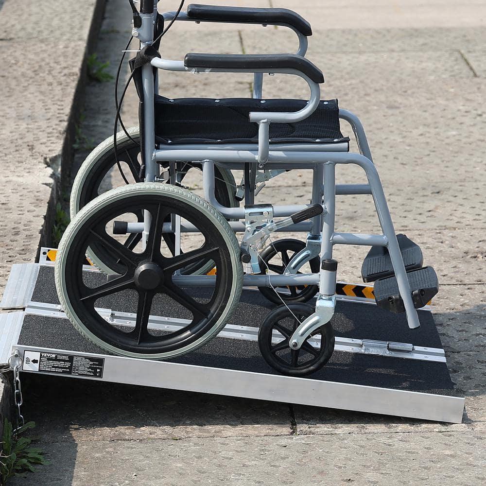 VEVOR Portable Wheelchair Ramp - 3 ft, 800 lbs Capacity, Non-Slip Aluminum, Folding Threshold Ramp for Mobility Scooters, Suitable for Home Steps, Stairs, Doorways, Curbs