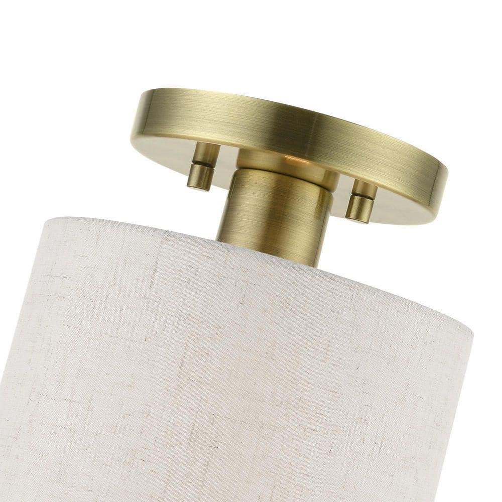 Livex Lighting Blossom 1 - Light Semi-Flush Mount in  Antique Brass