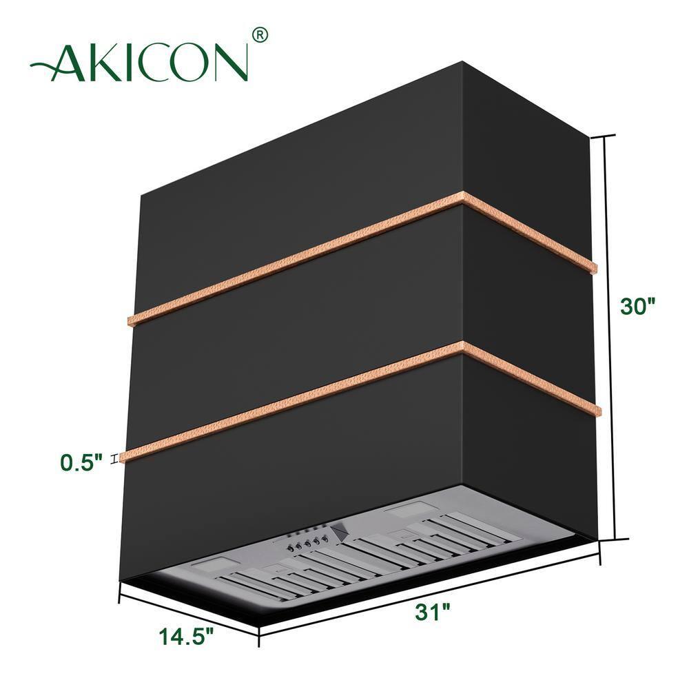 Akicon Akicon 30" Stainless Steel 600 CFM Ducted (Vented) Wall Mounted Required Range Hood AK-HS30HC-JBC