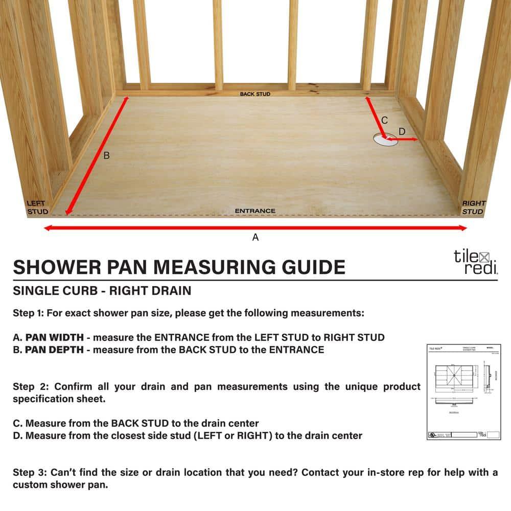 Tile Redi 3060Rspvc Redi Base 30" X 60" Rectangular Shower Base - Chrome