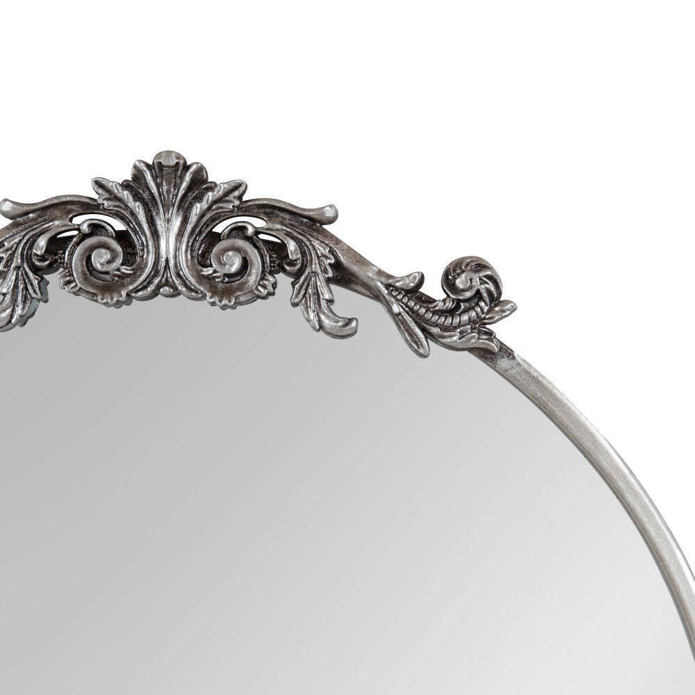 Kate and Laurel Arendahl Metal Round Mirror, 24" Diameter, Silver