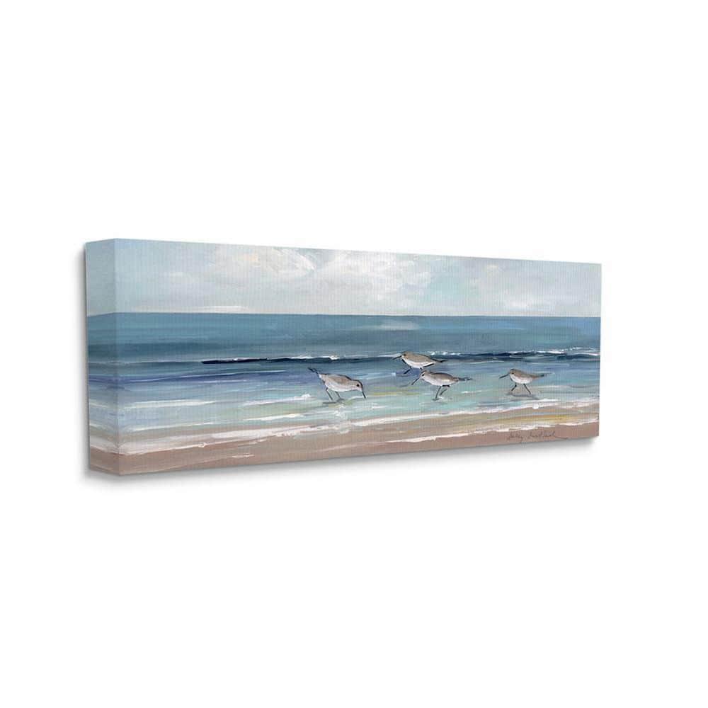 Stupell Industries Sandpipers Birds Cloudy Sky Beach Shore by Sally Swatland - Painting