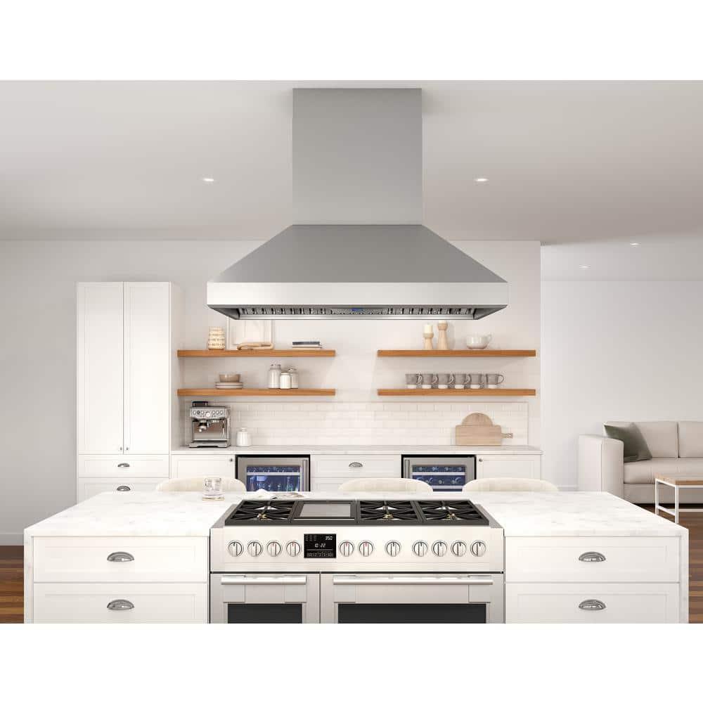 Zephyr Zephyr Titan 42 in. 750 CFM Island Mount Range Hood with LED Light in Stainless Steel AK7742BS