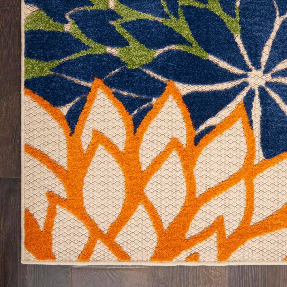 Nourison Aloha Floral Bloom Flatweave High-Low Indoor Outdoor Area Rug Multicolor 7' x 10'