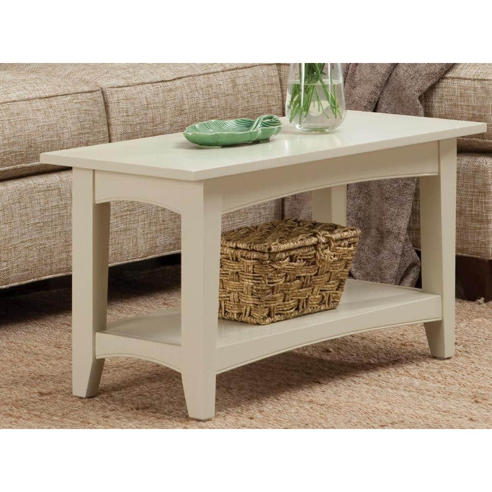 Shaker Cottage Bench with Shelf Sand - Alaterre Furniture: Hardwood Entryway Storage, Unupholstered Hallway Seat