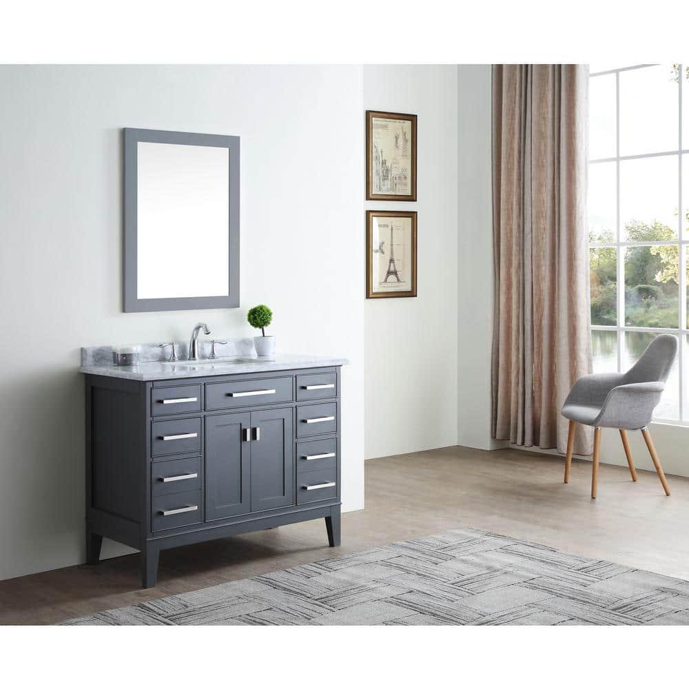Ari Kitchen & Bath Danny 42" Solid Wood Bathroom Vanity in Maple Gray