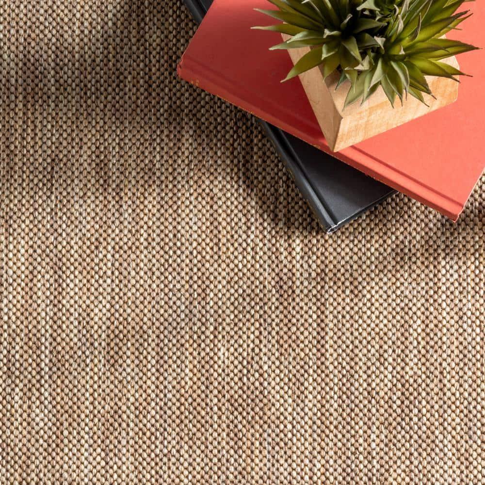 nuLOOM 4' x 6' Outdoor Area Rug, Stain Resistant, Weather Resistant, High Traffic, Patio, Balcony, Outside, Living Room, Dining Room, Asha Light Brown