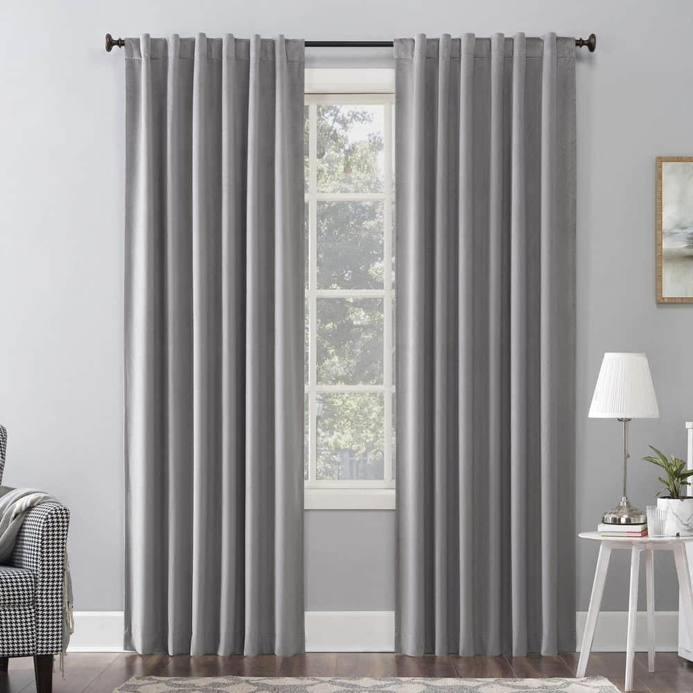 Sun Zero Velvet Noise Reducing Thermal Extreme 100% Blackout Back Tab Curtain Panel
