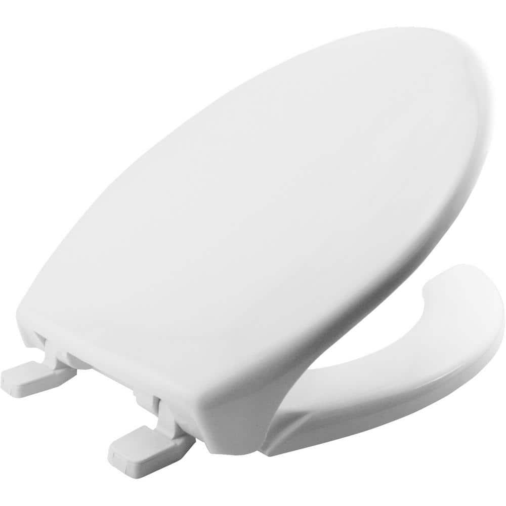 Bemis 7B1950 000 BEMIS 1950 Commercial Heavy Duty Open Front Toilet Seat with Cover, ELONGATED, Plastic, White