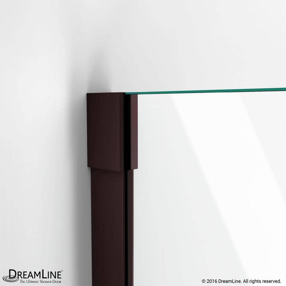 Unidoor-X 55.5" W x 72" H Frameless Shower Door with Fixed Panel