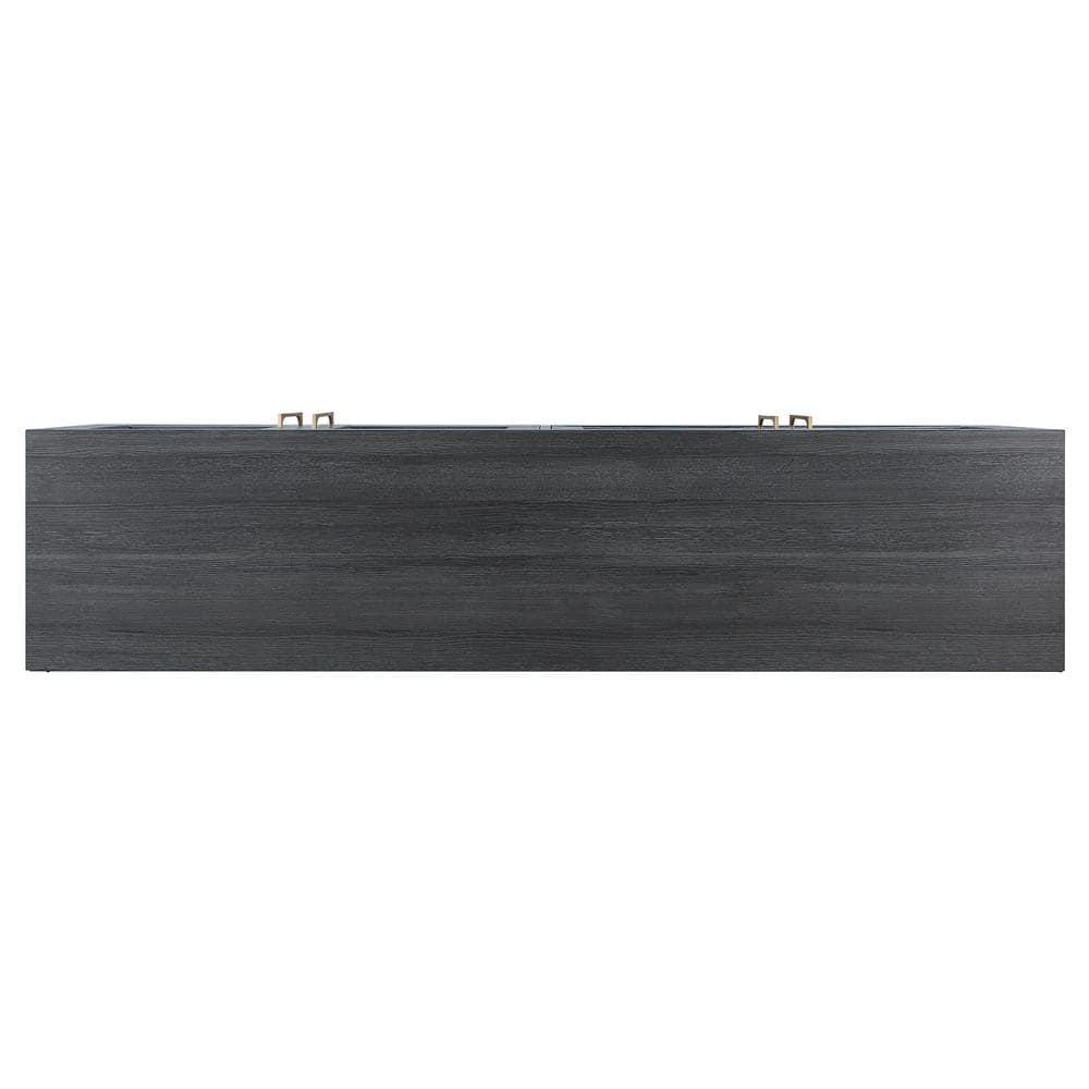 Evelyn&Zoe Donovan Rectangular TV Stand for TV's up to 75", Charcoal Gray