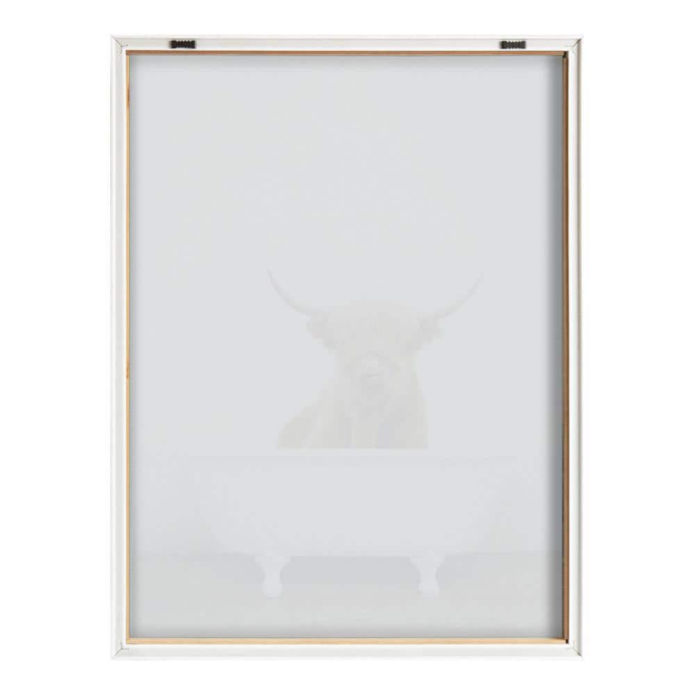 18" x 24" Blake Highland Cow in Tub Color Framed Printed Glass by Amy Peterson Art Studio Natural - Kate & Laurel All Things Decor: