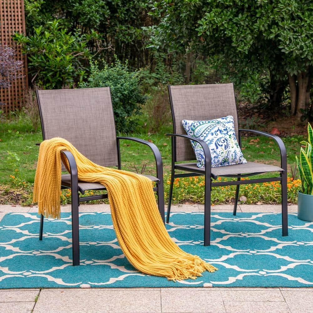 Argyri Powder-coated Steel Outdoor Dining Armchair