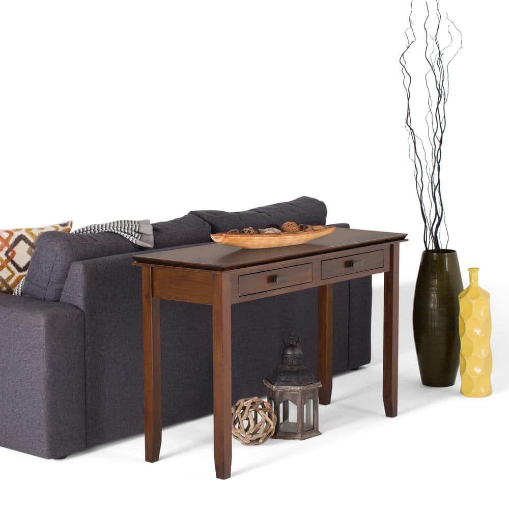 Simpli Home Artisan 46"W Solid Wood Storage Console Table with 2 Storage Drawers