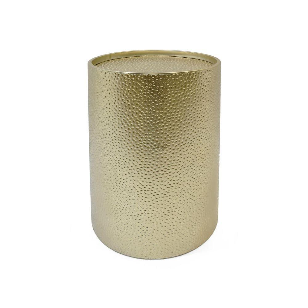 Noble House Alvaro Modern 3 Piece Iron Round Accent and Coffee Table Set, Gold