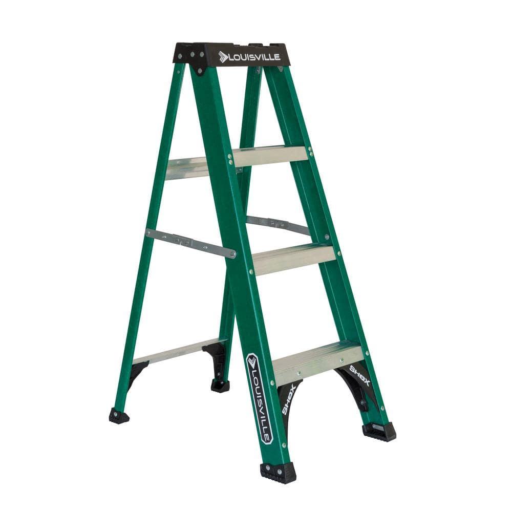 Louisville Ladder 4 ft. Fiberglass Step Ladder with 225 lbs. Load Capacity Type 2 Duty Rating