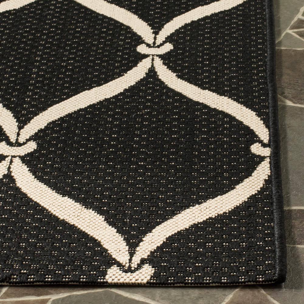 Courtyard CY6654 Power Loomed Indoor and Outdoor Area Rug - Black/Beige - 6'7"x6'7" - Safavieh