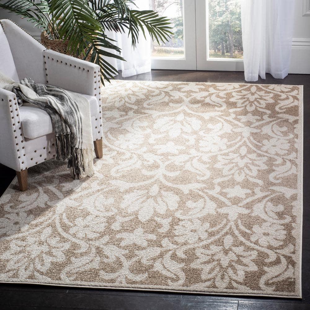 Amherst AMT424 Power Loomed Indoor Area Rug - Wheat/Beige - 8'x10' - Safavieh
