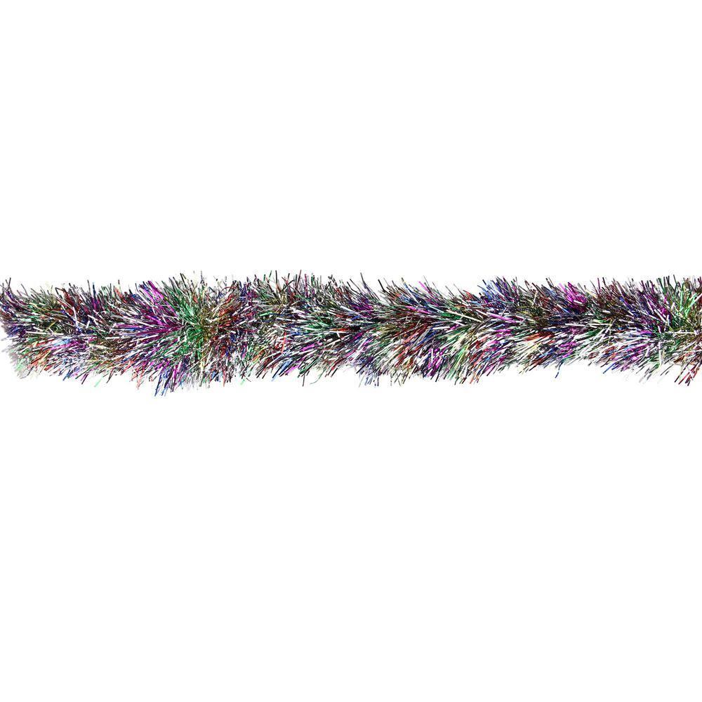 Northlight Seasonal 50' x 3" Silver Tinsel Rainbow Artificial Christmas Garland - Unlit
