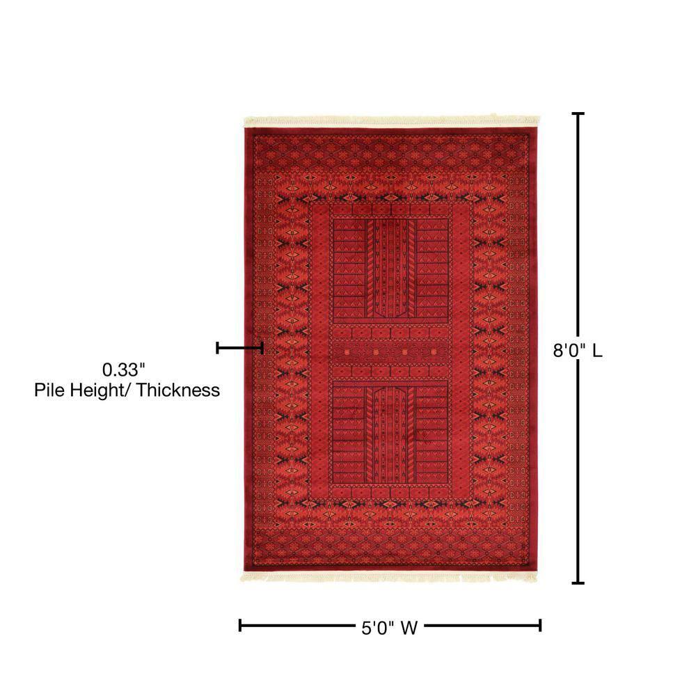 Tekke Roosevelt Red 5' 0 x 8' 0 Area Rug