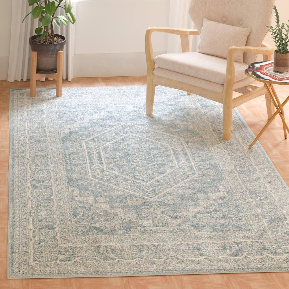 SAFAVIEH Adirondack Xavier Traditional Area Rug, Slate/Ivory, 10' x 10' Square